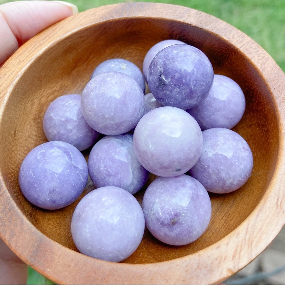 Lepidolite Crystal Sphere. Positive Vibration Energy Healing Spiritual Stone - Picture 5 of 12